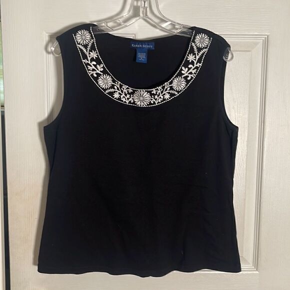 Karen, Scott Sleeveless Black, Pullover Top - Picture 1 of 3